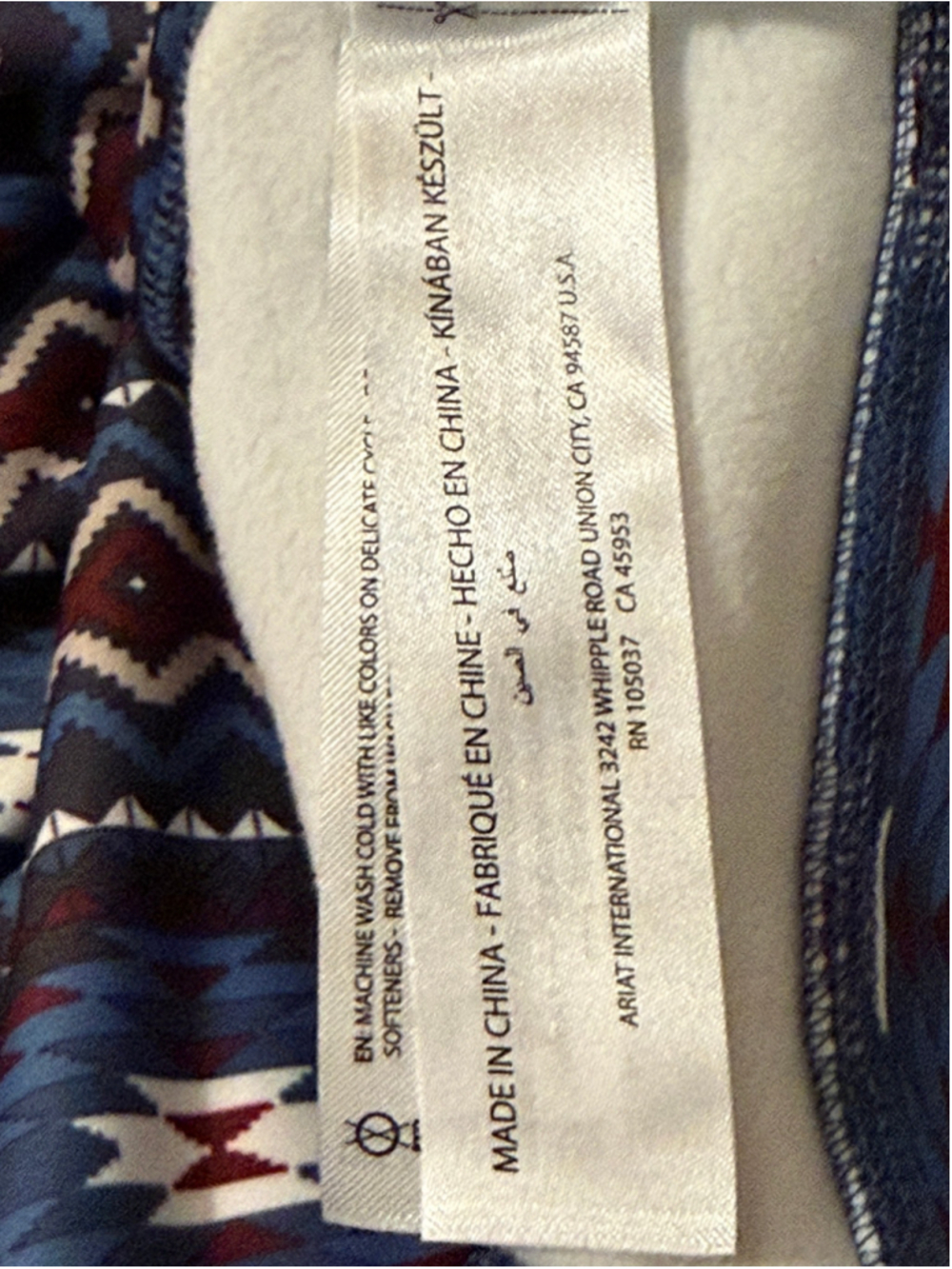 Ariat Women's Cold Series Aztec Southwestern Pullover Hoodie Fleece Lined Size M - Picture 9 of 9